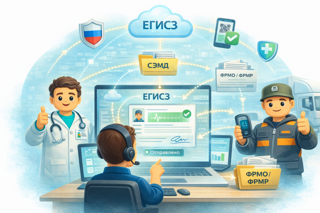Автоматическая передача предрейсовых медосмотров в ЕГИСЗ